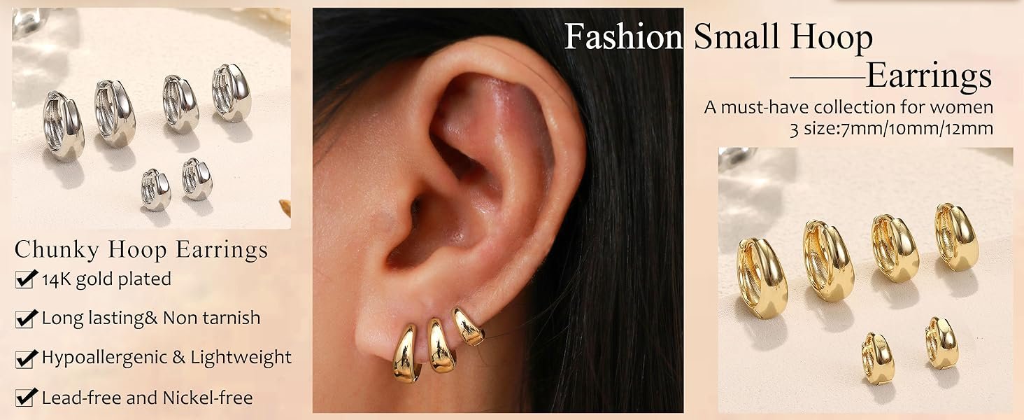 small chunky hoop earrings