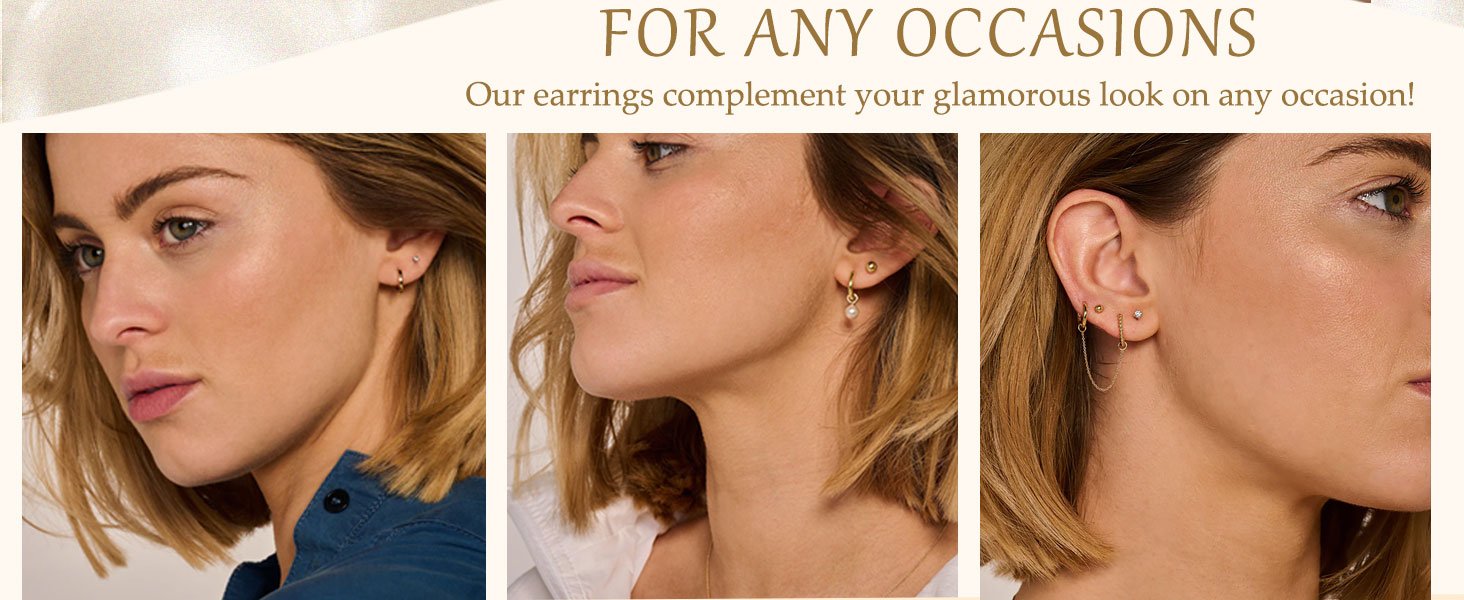 Trendy earrings stud