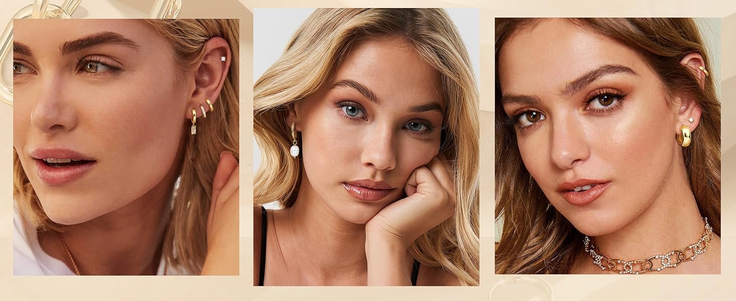 silver hoops huggie earrings hoops earrings