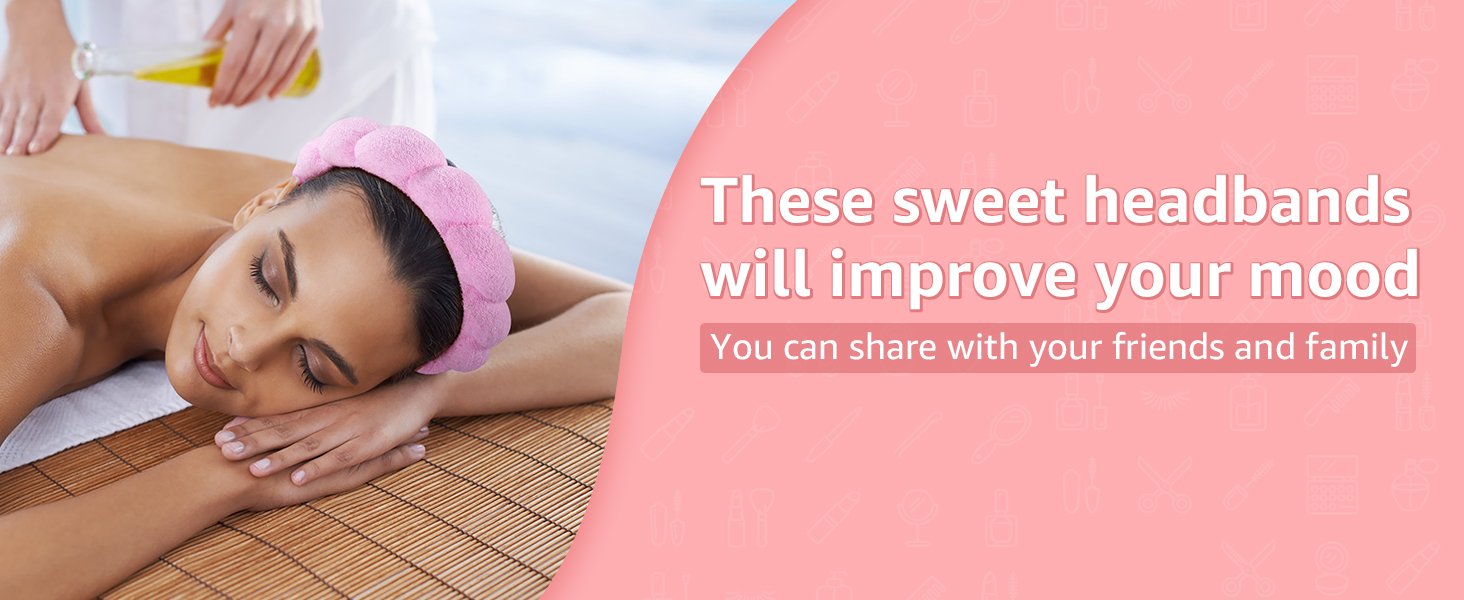 spa skincare headband makeup headband headband for washing face black pink headband