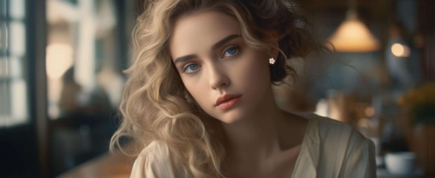 Rose flower stud earrings for women, nickel free