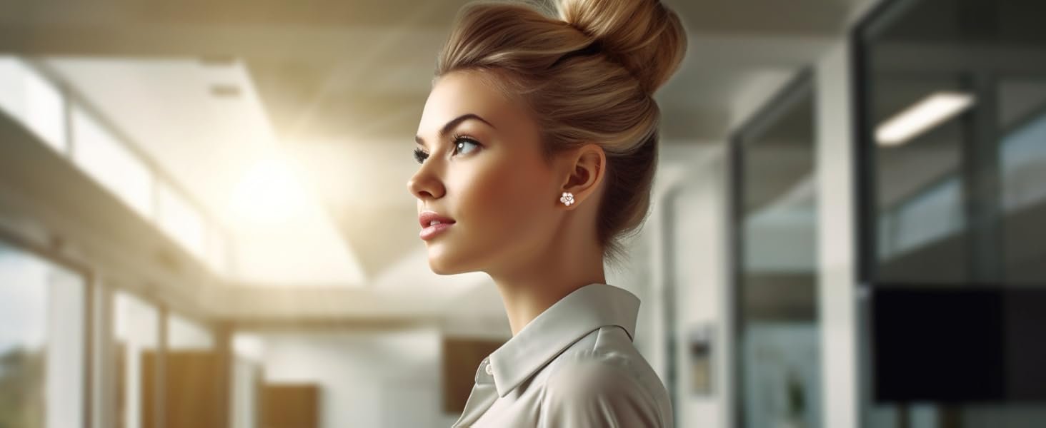 Rose flower stud earrings for women, nickel free