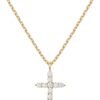 14K Gold Plated Cubic Zirconia Cross Necklace for Women | Cross Faith Pendant Necklaces