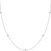 14K Gold Plated Station Necklace - Simulated Diamond Layering Necklaces - Womens CZ Chain