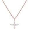 14K Gold Plated Cubic Zirconia Cross Necklace for Women | Cross Faith Pendant Necklaces