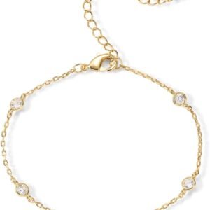 14K Gold Plated Beaded Bracelet for Women | Stackable Gold Bead Bracelet | Adjustable Dainty Gold Jewelry