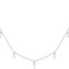 14K Gold Plated Station Necklace - Simulated Diamond Layering Necklaces - Womens CZ Chain