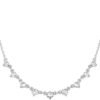 14K Gold Plated Station Necklace - Simulated Diamond Layering Necklaces - Womens CZ Chain