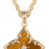 Gold Clover Necklace for Women Dainty 14K Gold Plated CZ Pendant Necklace Adjustable Chain Choker Charm Colorful Clover Pendant Lucky Necklaces for Women Jewelry