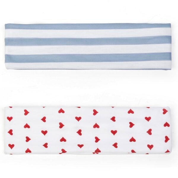 Fashion Women's Headbands for Short Hair Non Slip Elastic Floral Hairbands, Soft Fabric 2 Inches Thick Stripe Head Bands for Girls, Valentine's Day Heart Headbands