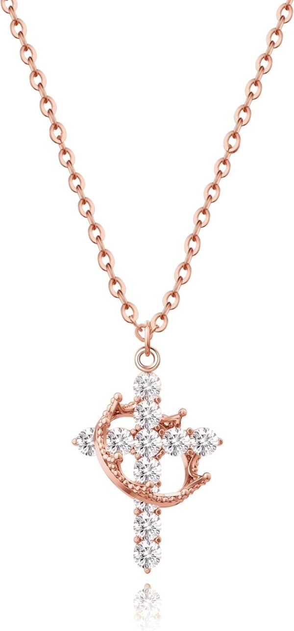 Cross Necklace for women-Dainty 14k Gold Plated/Silver Plated Pendant Necklaces Simple Cross Pendant Necklace Cute Tiny Jewelry for Women