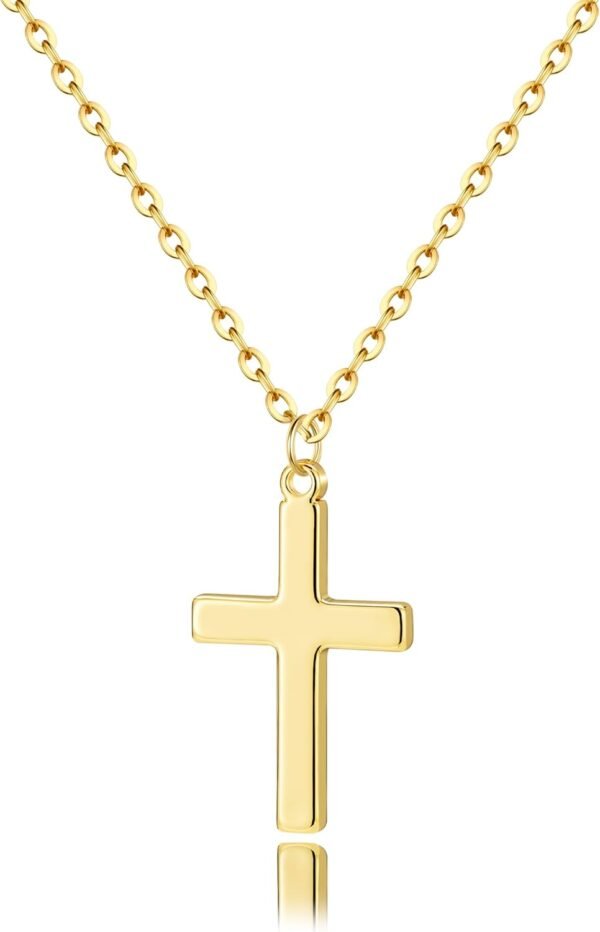 Cross Necklace for women-Dainty 14k Gold Plated/Silver Plated Pendant Necklaces Simple Cross Pendant Necklace Cute Tiny Jewelry for Women