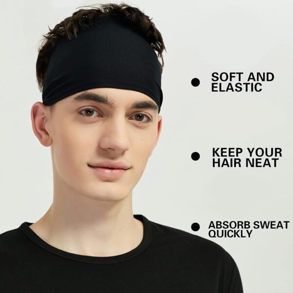 61MZHTSnpdS._AC_SL1500 Sports Headbands for Men (5 Pack),Moisture Wicking Workout Headband, Sweatband Headbands for Running,Cycling,Football,Yoga,Hairband for Women and Men