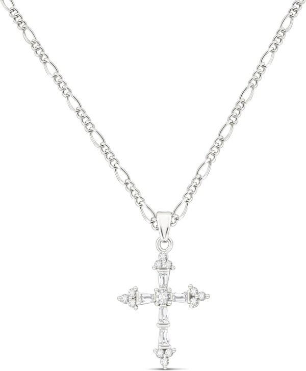Cross Necklace for Women,Double Cross Necklace 14K Gold Plated Cross Pendant Necklace Dainty Gold Cross Necklaces for Women Trendy Small Cross Charm Necklace Simple Cute Choker Necklaces Gold Jewery
