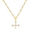 Cross Necklace for Women,Double Cross Necklace 14K Gold Plated Cross Pendant Necklace Dainty Gold Cross Necklaces for Women Trendy Small Cross Charm Necklace Simple Cute Choker Necklaces Gold Jewery