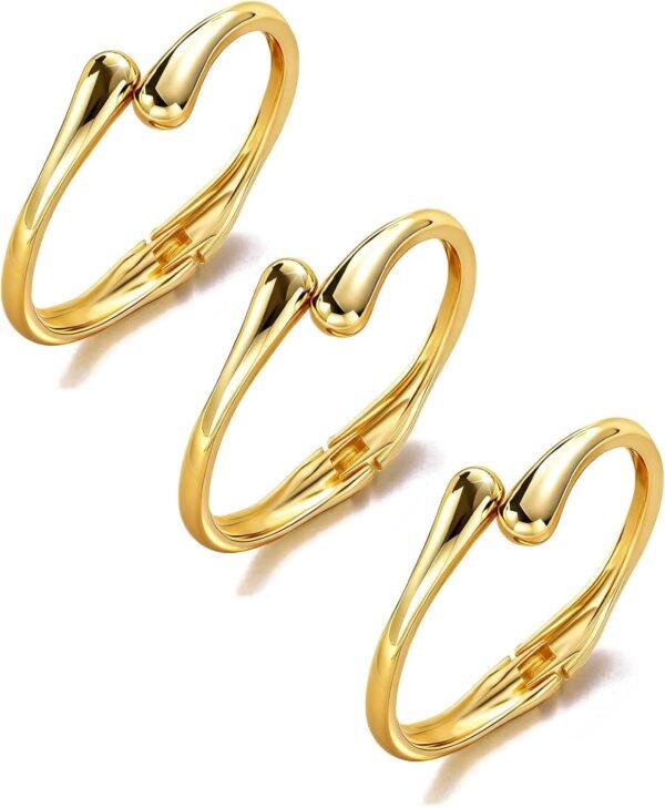 Gold Bangle Bracelets for Women Teens Trendy Chunky Adjustable Twist Cuff Bracelet Jewelry Gifts