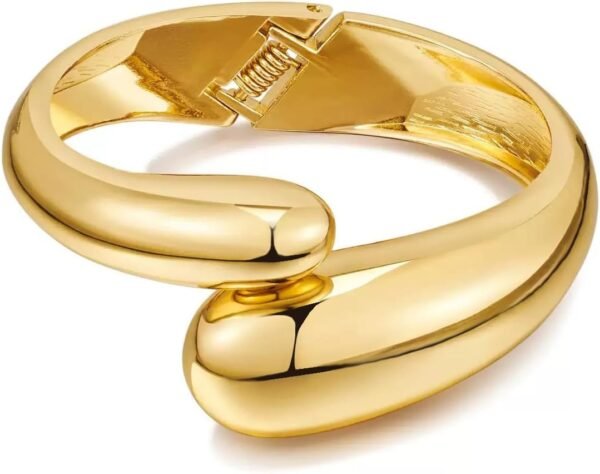 Gold Bangle Bracelets for Women Teens Trendy Chunky Adjustable Twist Cuff Bracelet Jewelry Gifts