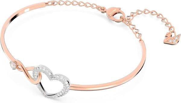 Infinity Heart Jewelry Collection, Necklaces and Bracelets, Rose Gold & Rhodium Tone Finish, Clear Crystals