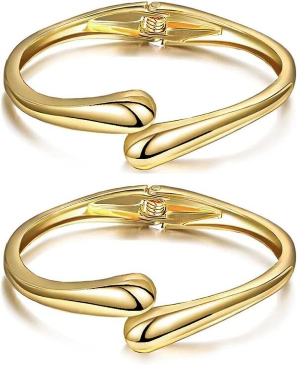 Gold Bangle Bracelets for Women Teens Trendy Chunky Adjustable Twist Cuff Bracelet Jewelry Gifts