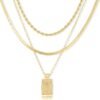 Layered Gold Necklaces for Women Trendy, 3 Pcs 14K Gold Plated Choker Paperclip Box Chain Necklace, Stackable Women's Gold Pendant Necklaces Jewelry Set