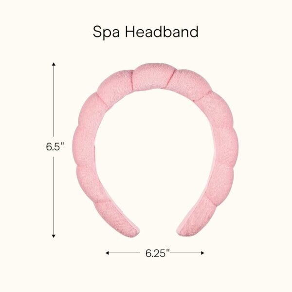 71A4KXFUekL._SL1500 Spa Makeup and Face Washing Headband, Pink Bubble Design, 1 Count, Ultra-Absorbent Microfiber Headband for Washing Face, Soft Terry Cloth, No-Squeeze, No-Pull Band Gentle on Hair and Head