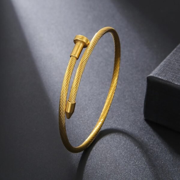 18 K Gold Plated Love Bangle Bracelet Set Flexible Wide Wristband Bangle Bangle Set for Love