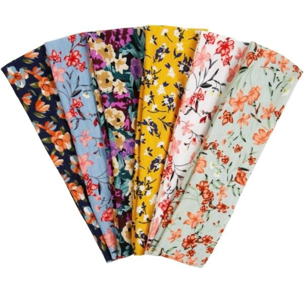 Fashion Women's Headbands for Short Hair Non Slip Elastic Floral Hairbands, Soft Fabric 2 Inches Thick Stripe Head Bands for Girls, Valentine's Day Heart Headbands