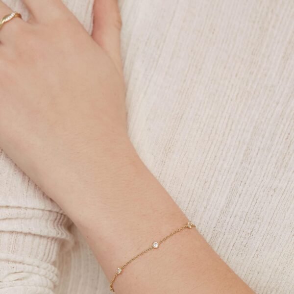 14K Gold Plated Beaded Bracelet for Women | Stackable Gold Bead Bracelet | Adjustable Dainty Gold Jewelry