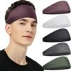 71UZMnd182L._AC_SL1500 Sports Headbands for Men (5 Pack),Moisture Wicking Workout Headband, Sweatband Headbands for Running,Cycling,Football,Yoga,Hairband for Women and Men