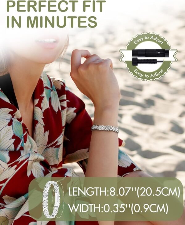 Pure Copper Bracelets for Women, Ultra Strength Magnetic Therapy Bracelet for Pain Relief with Neodymium Magnets & Sparkling Cubic Zirconia, Adjustable, Infinite Clover Jewelry