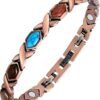 Pure Copper Bracelets for Women, Ultra Strength Magnetic Bracelet with 3800 Gauss Magnets & Natural Turquoise & Stones, Adjustable, Jewelry Gift