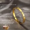 18 K Gold Plated Love Bangle Bracelet Set Flexible Wide Wristband Bangle Bangle Set for Love