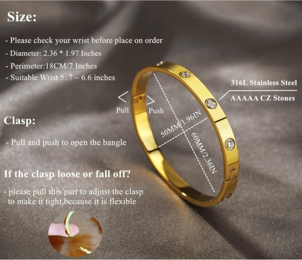 18 K Gold Plated Love Bangle Bracelet Set Flexible Wide Wristband Bangle Bangle Set for Love