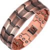 Men's Copper Bracelet,3X Strength 99.99% Pure Copper Magnetic Bracelets with Magnets,Adjustable Length with Sizing Tool