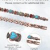 Pure Copper Bracelets for Women, Ultra Strength Magnetic Bracelet with 3800 Gauss Magnets & Natural Turquoise & Stones, Adjustable, Jewelry Gift