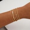 Gold Bracelets for Women, Elegant Adjustable 14K Gold Plated Bracelet for Women, Trendy Minimalist Dainty Gold Bracelet for Everyday Wear