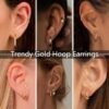 9 Pairs Gold Hoop Earrings for Women, 925 Sterling Silver Post 14K Real Gold Plated Chunky Hoop Earrings Set for Women Hypoallergenic Thick Lightweight Earring for Womens Jewelry Gifts