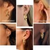 9 Pairs Gold Hoop Earrings for Women, 925 Sterling Silver Post 14K Real Gold Plated Chunky Hoop Earrings Set for Women Hypoallergenic Thick Lightweight Earring for Womens Jewelry Gifts