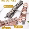 Men's Copper Bracelet,3X Strength 99.99% Pure Copper Magnetic Bracelets with Magnets,Adjustable Length with Sizing Tool