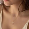Cross Necklace for women-Dainty 14k Gold Plated/Silver Plated Pendant Necklaces Simple Cross Pendant Necklace Cute Tiny Jewelry for Women