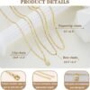Layered Gold Necklaces for Women Trendy, 3 Pcs 14K Gold Plated Choker Paperclip Box Chain Necklace, Stackable Women's Gold Pendant Necklaces Jewelry Set