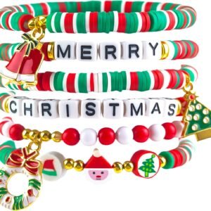 81rZj1lkuKL._AC_SL1500 Stocking Stuffers - 6 Pack Bracelets for Teens Women| Christmas Gifts for Women Men Adults - Christmas Decorations Accessories Shirts Outfits | Xmas Sweater Dresses for Girls 2025