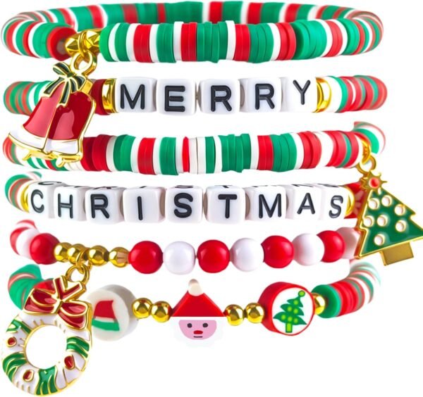 Stocking Stuffers - 6 Pack Bracelets for Teens Women| Christmas Gifts for Women Men Adults - Christmas Decorations Accessories Shirts Outfits | Xmas Sweater Dresses for Girls 2025