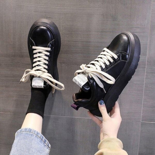 Korean Style Casual Lace Up Chunky Sneakers Women