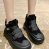 Fleece Warm Buckle Strap Shoes