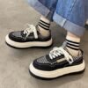 Casual Houndstooth Sports Women Sneakers