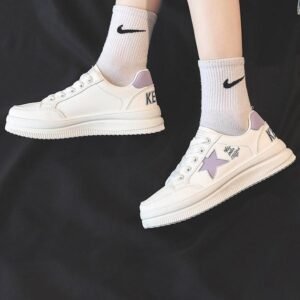 Preppy Style Versatile White Lace Up Shoes