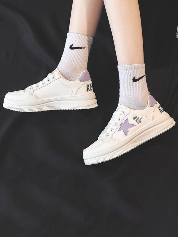 Preppy Style Versatile White Lace Up Shoes