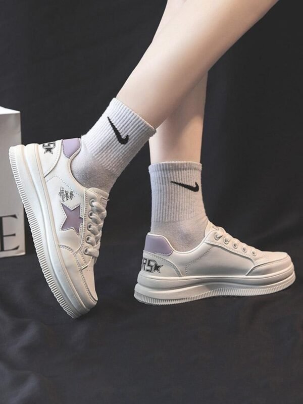 Preppy Style Versatile White Lace Up Shoes