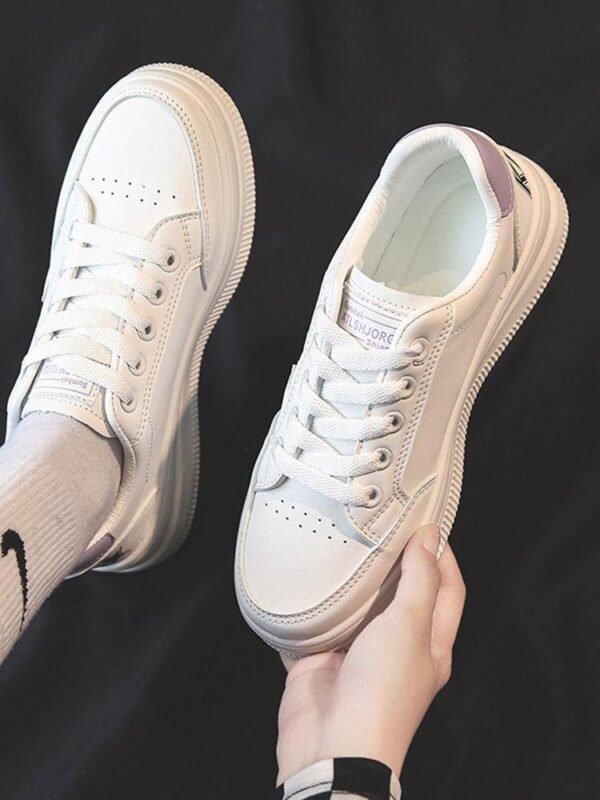 Preppy Style Versatile White Lace Up Shoes